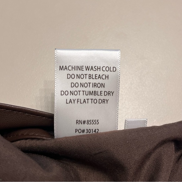 PISTOLA Cassie Faux Chocolate Brown Leather High-Waist Straight Leg Pants - Picture 9 of 11